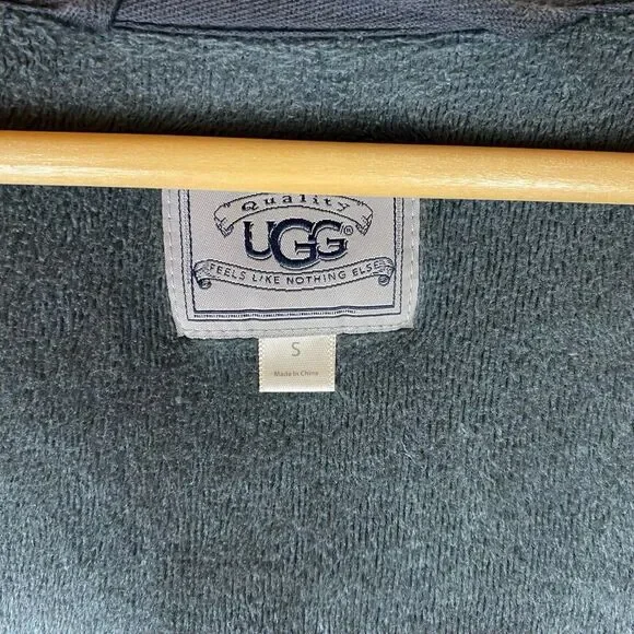 UGG Fleece Lined Full Zip Hoodie Dark Gray Women’s S Soft Cozy Sweatshirt Pocket - Picture 3 of 8
